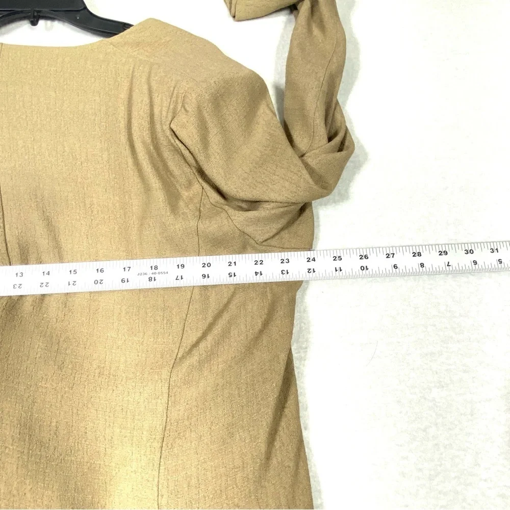 VINTAGE Studio I Single Button Blazer Women's 20W Tan Collarless Business USA